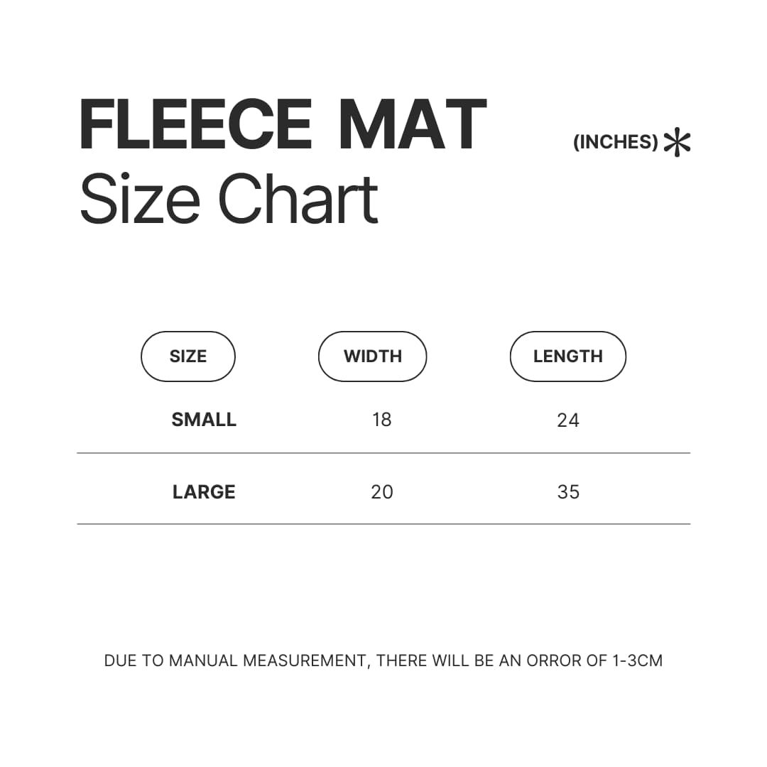 Fleece Mat Size Chart - Gundam Merch