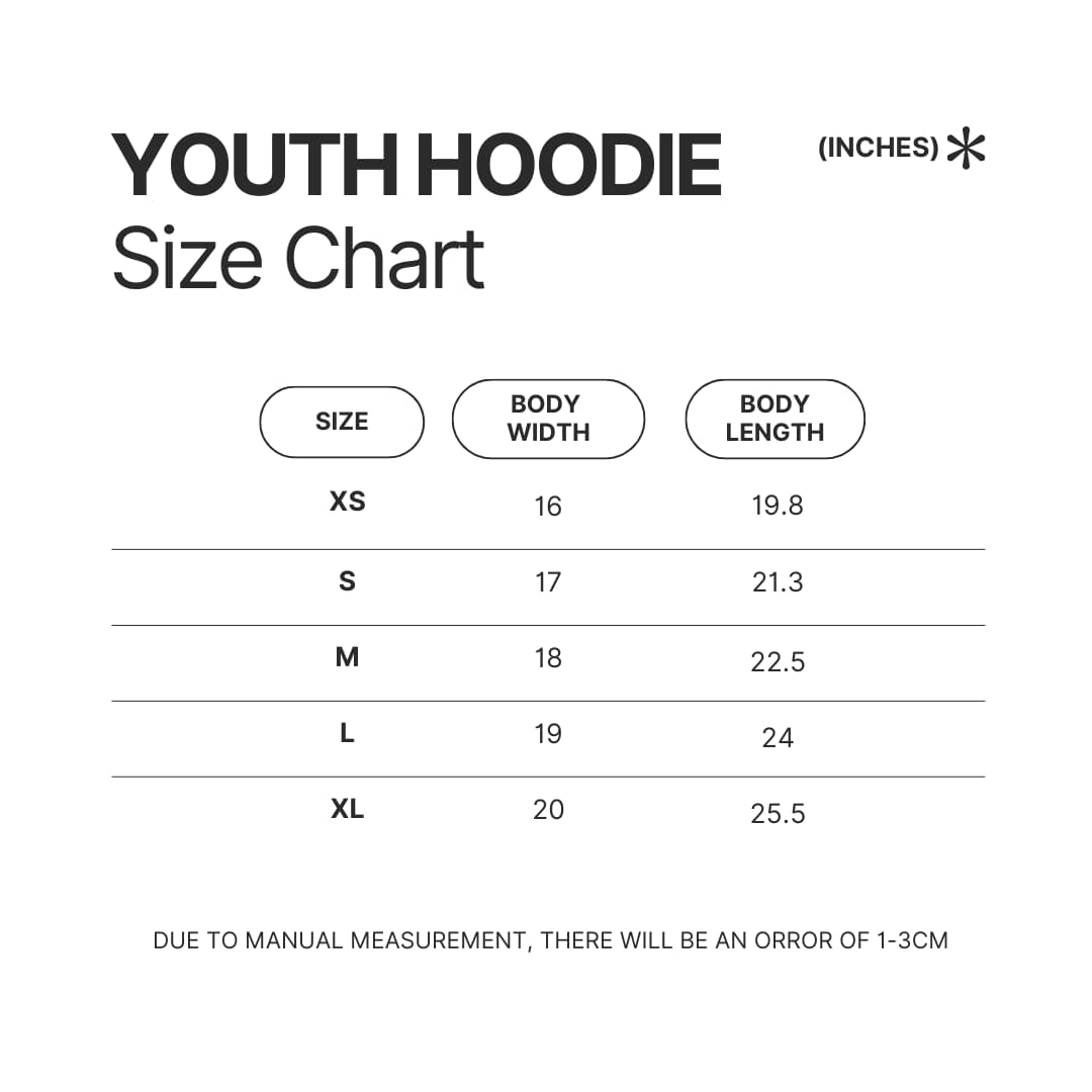 Youth Hoodie Size Chart - Kuromi Store