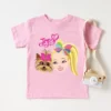 New Style girls t shirts cute Jojo Siwa cartoon print girls pink clothes summer baby girls - JoJo Siwa Shop