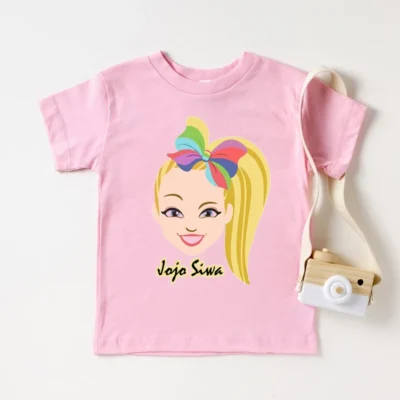 New Style girls t shirts cute Jojo Siwa cartoon print girls pink clothes summer baby girls 15 - JoJo Siwa Shop