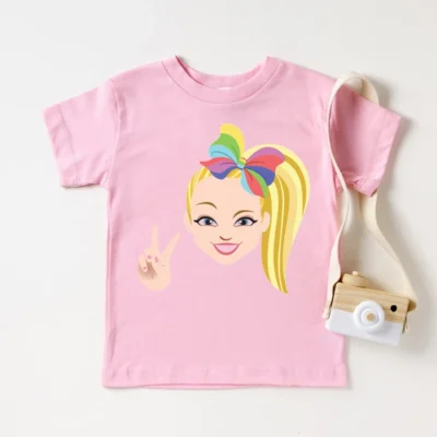 New Style girls t shirts cute Jojo Siwa cartoon print girls pink clothes summer baby girls 18 - JoJo Siwa Shop