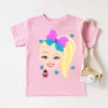 New Style girls t shirts cute Jojo Siwa cartoon print girls pink clothes summer baby girls 8 - JoJo Siwa Shop