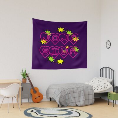 JoJo Siwa Green And Yellow Stars Tapestry